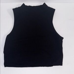 Klassy Network Black Sleeveless Cropped Ribbed Tank Top (No Pads) Women’s Sz M